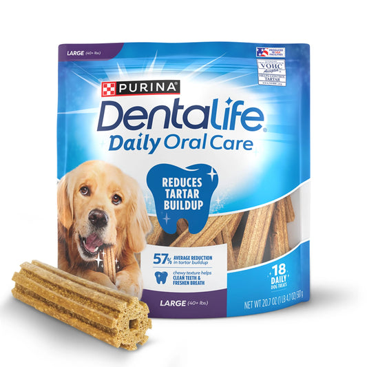 Purina Daily Oral Care Large Dog Dental Treats with Chicken, 20.7 oz (18 Count)