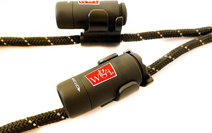 Dual Dog Leash with 360° Tangle-Free Design, Gel Handle, and Reflective Rope - Optional 25 Feet LED Lights, Universal Fit for Medium to Large Dogs, Black with Two Rechargeable Lights