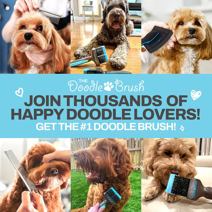 Slicker Brush for Dogs - Dual Head Grooming Tool for Poodles, Labradoodles, and Sheepadoodles - Flexible Design for Tangle-Free Grooming and a Healthy, Shiny Coat
