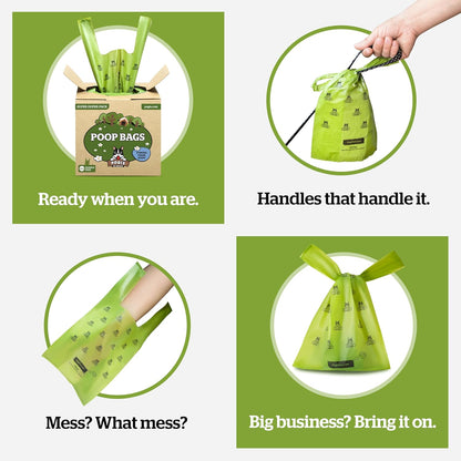 Pogi's Premium Dog Waste Bags with Handles – Extra-Thick, Leak-Proof, Large, Unscented, 900-Count