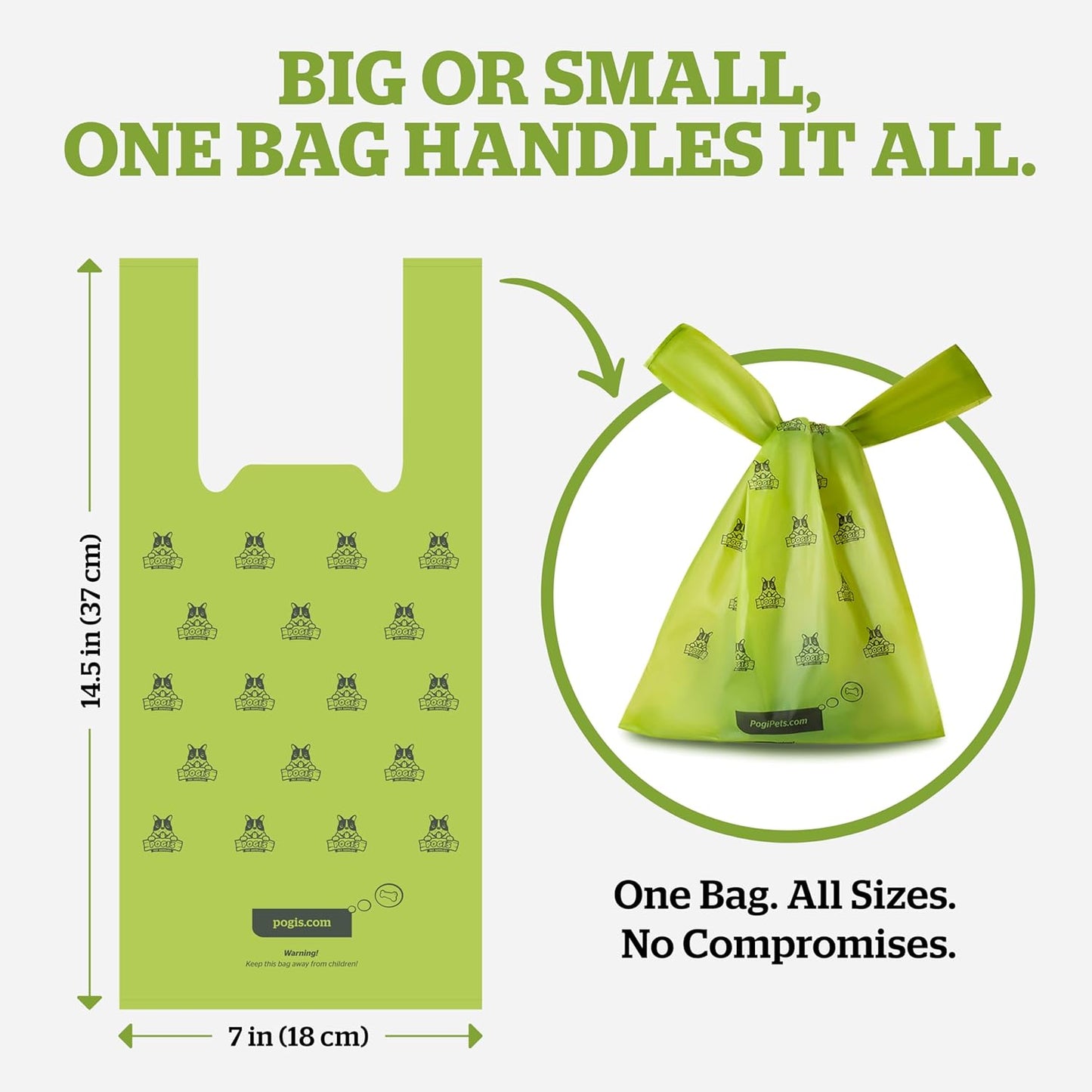 Pogi's Premium Dog Waste Bags with Handles – Extra-Thick, Leak-Proof, Large, Unscented, 900-Count